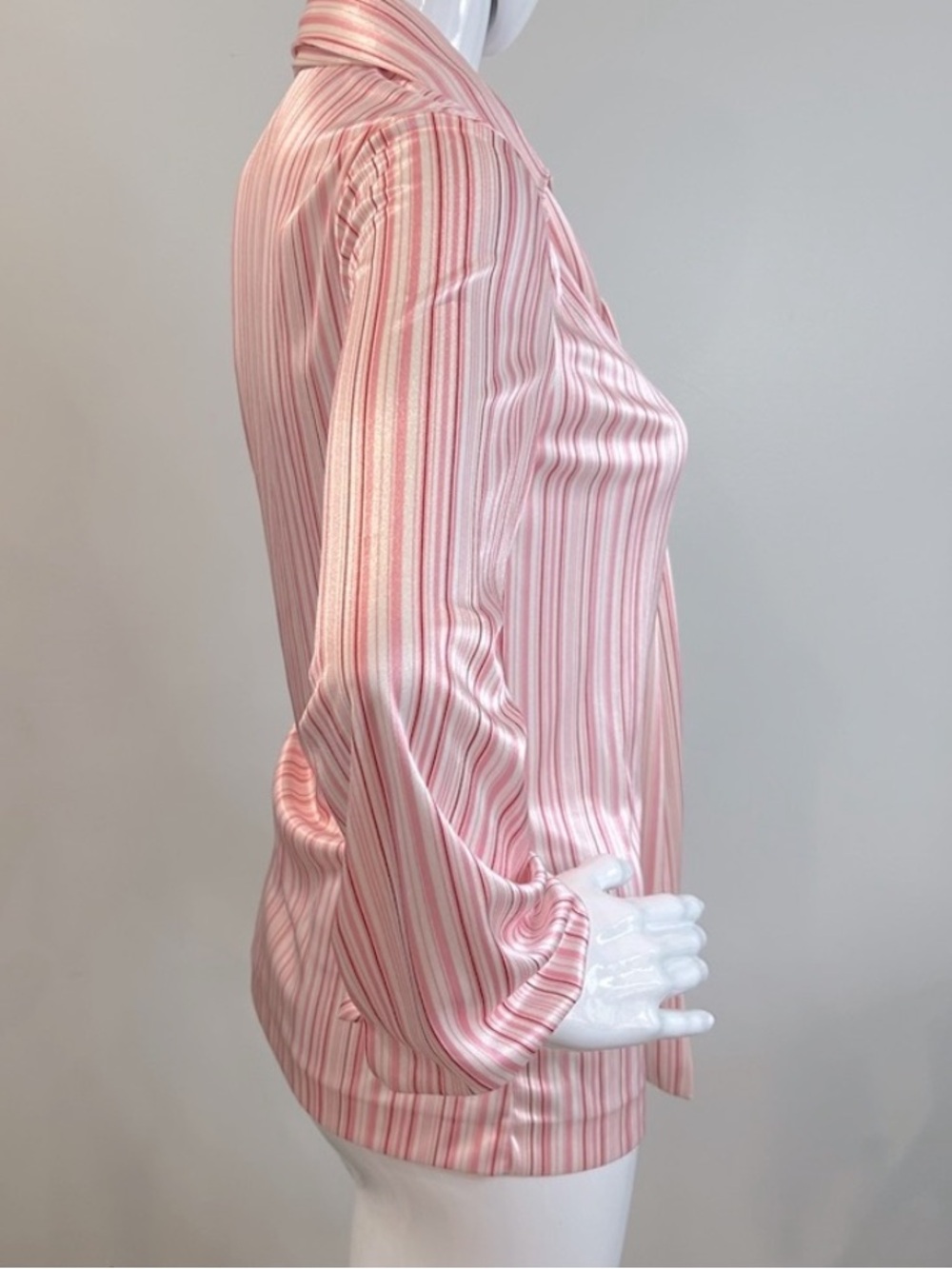 Vintage 70s Candy Cane Striped Tie Blouse Size Small - Picture 9 of 15